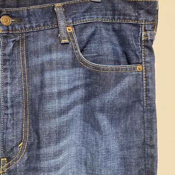 Levi's Men's Blue Dark Wash 513 Slim Straight Leg Jeans Size W38 L32 - Picture 5 of 13